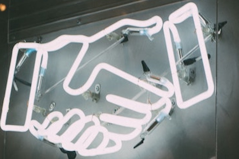 Handshake neon light