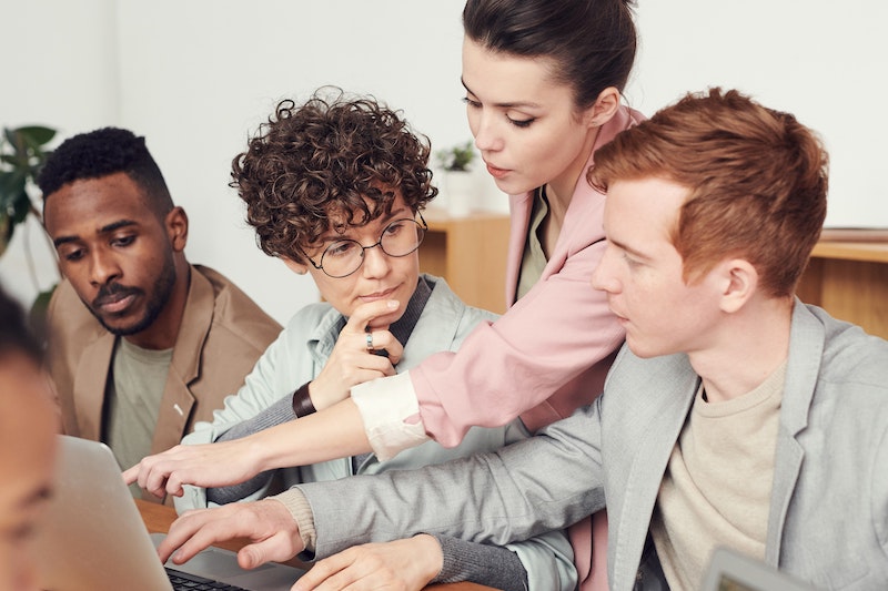 A team being trained by their leader