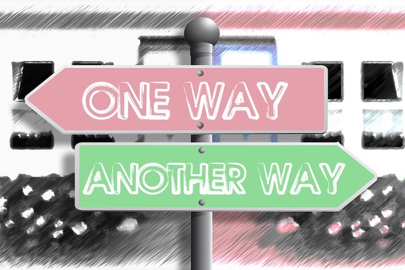 "One Way, Another Way" arrow signs