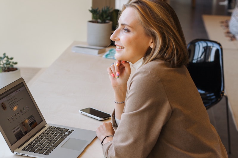 An executive thinking while working