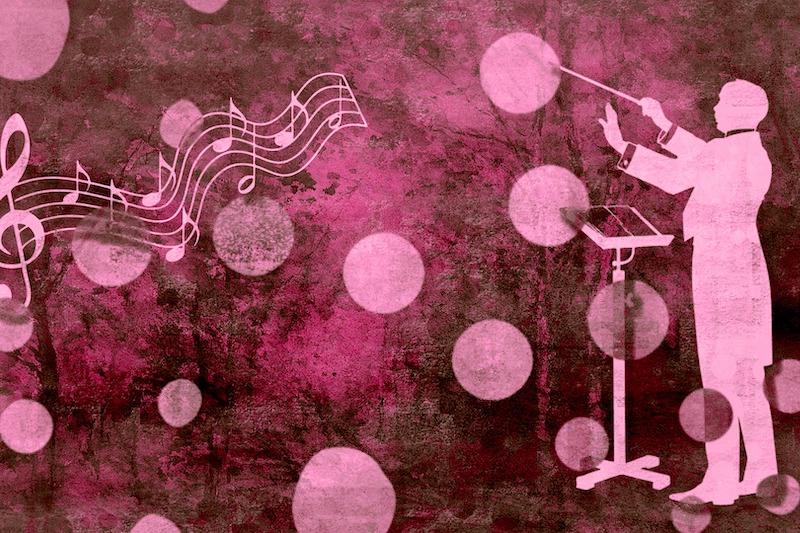 Maestro conducting an orchestra