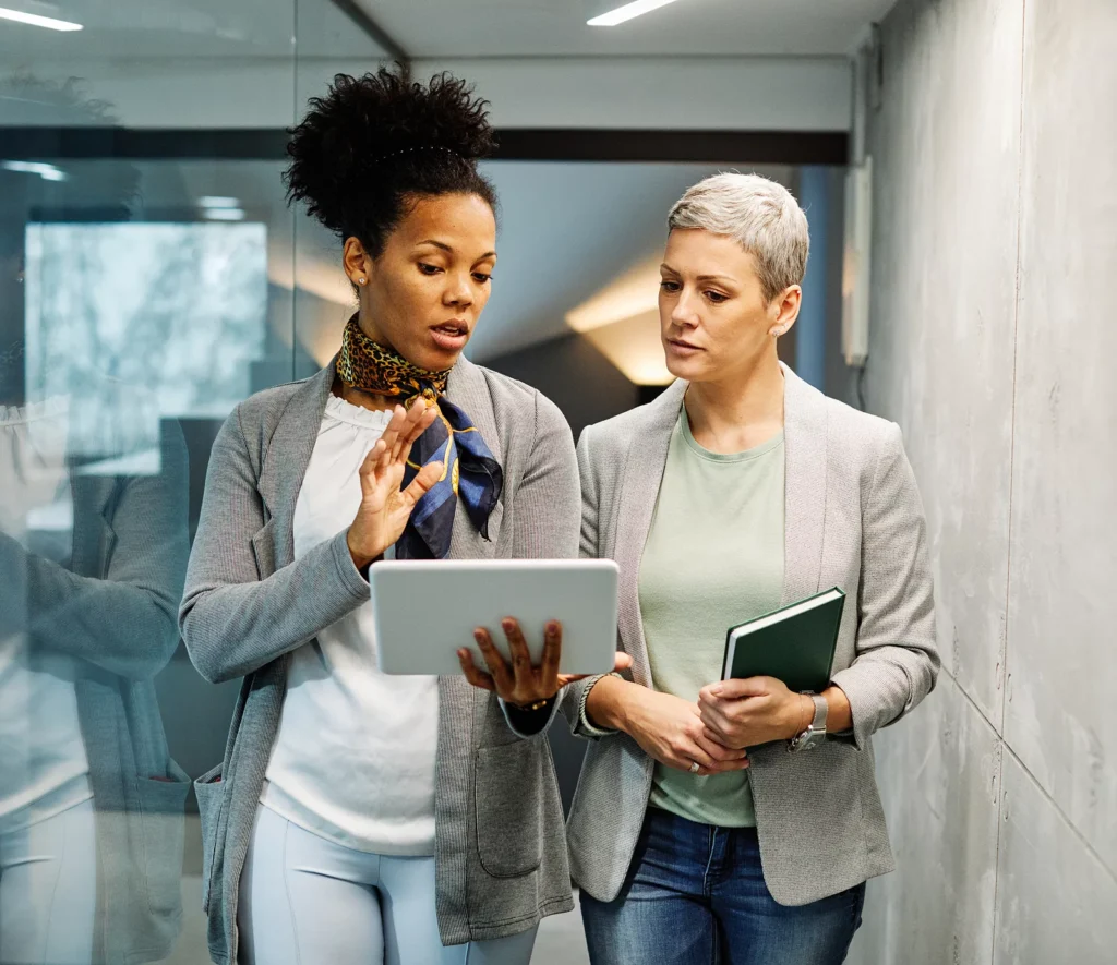 Two young business women