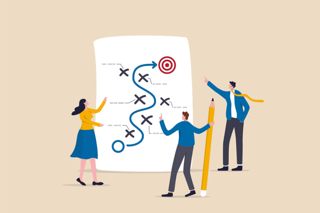 Icon of people doing a strategic planning