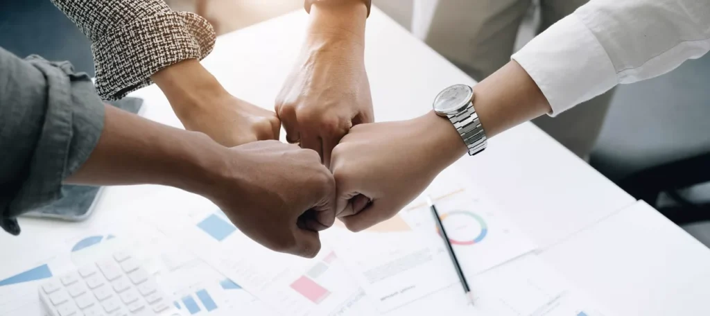 workplace teammate in a group